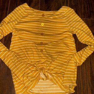 Abercrombie Kids Mustard Striped Shirt